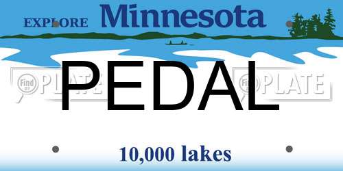 PEDAL Minnesota License Plate