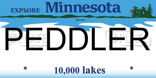 PEDDLER Minnesota License Plate