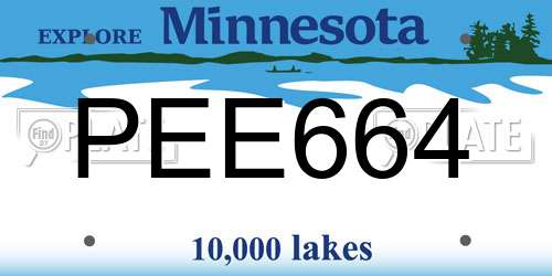 PEE664 Minnesota License Plate