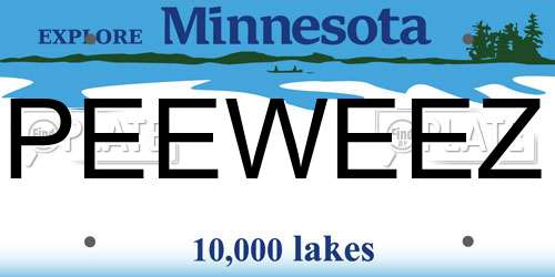 PEEWEEZ Minnesota License Plate