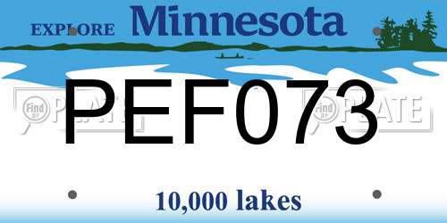 PEF073 Minnesota License Plate