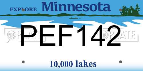 PEF142 Minnesota License Plate
