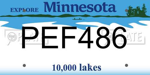 PEF486 Minnesota License Plate