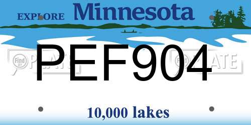 PEF904 Minnesota License Plate