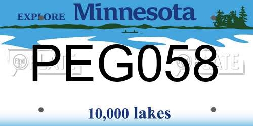 PEG058 Minnesota License Plate