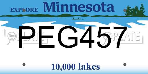 PEG457 Minnesota License Plate