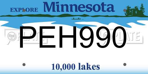 PEH990 Minnesota License Plate