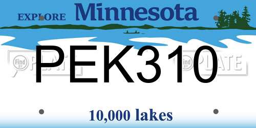 PEK310 Minnesota License Plate