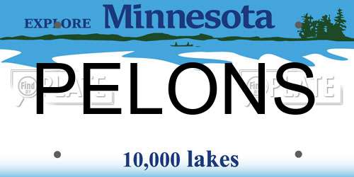PELONS Minnesota License Plate