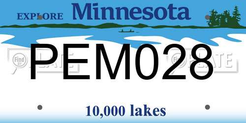 PEM028 Minnesota License Plate