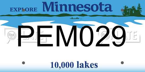 PEM029 Minnesota License Plate