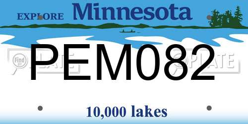 PEM082 Minnesota License Plate
