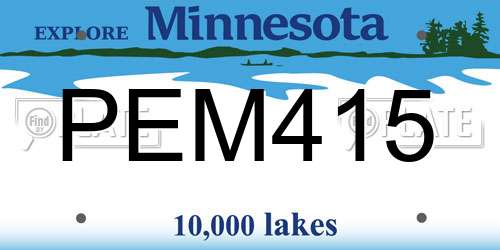 PEM415 Minnesota License Plate