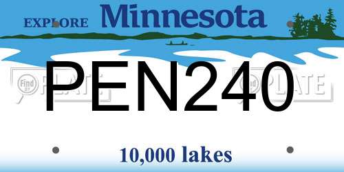PEN240 Minnesota License Plate