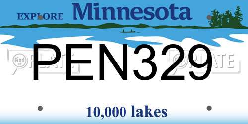 PEN329 Minnesota License Plate