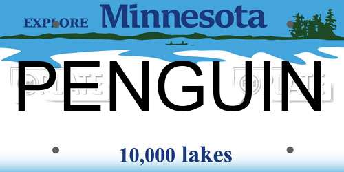 PENGUIN Minnesota License Plate