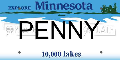 PENNY Minnesota License Plate