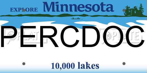 PERCDOC Minnesota License Plate