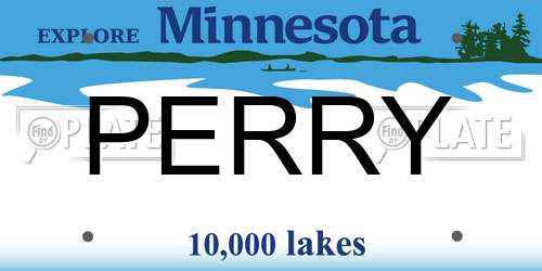 PERRY Minnesota License Plate