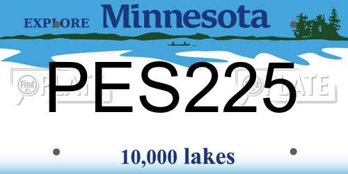 PES225 Minnesota License Plate