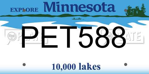 PET588 Minnesota License Plate