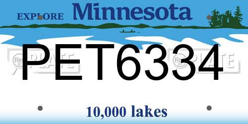 PET6334 Minnesota License Plate