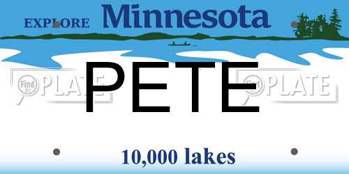 PETE Minnesota License Plate