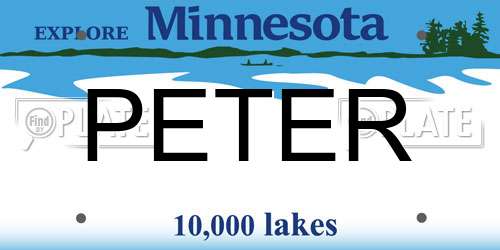 PETER Minnesota License Plate