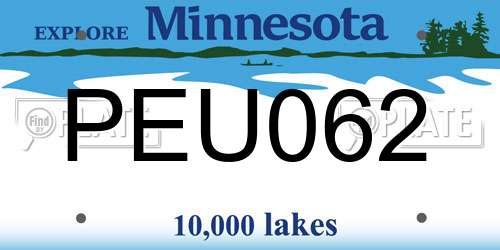 PEU062 Minnesota License Plate