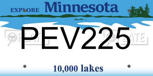 PEV225 Minnesota License Plate