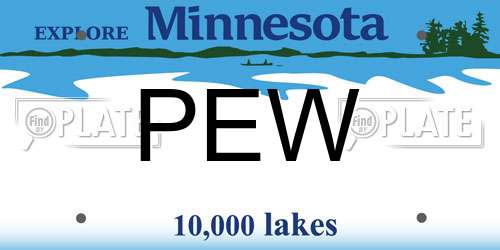 PEW Minnesota License Plate