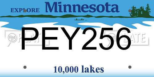 PEY256 Minnesota License Plate