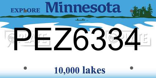 PEZ6334 Minnesota License Plate