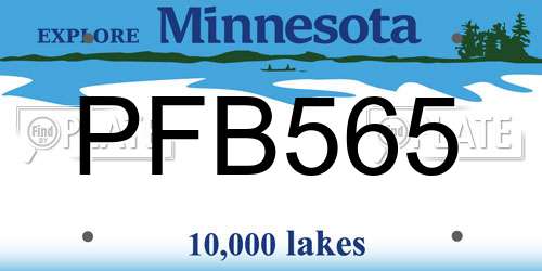 PFB565 Minnesota License Plate