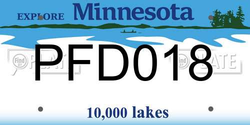 PFD018 Minnesota License Plate