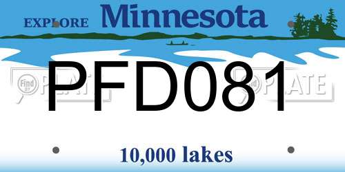PFD081 Minnesota License Plate