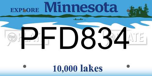 PFD834 Minnesota License Plate