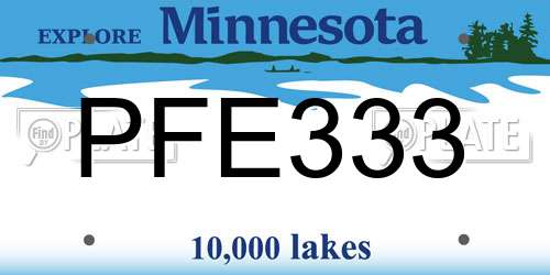 PFE333 Minnesota License Plate