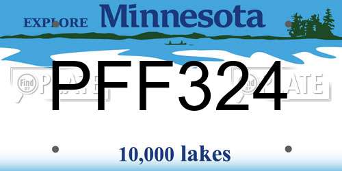 PFF324 Minnesota License Plate