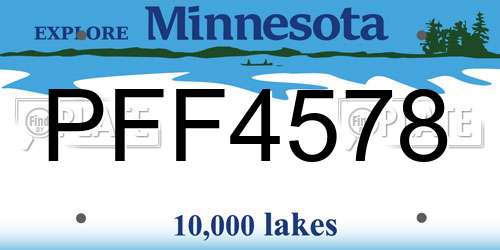 PFF4578 Minnesota License Plate