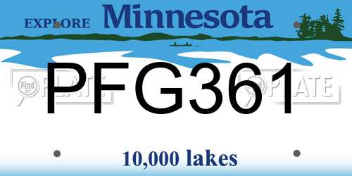 PFG361 Minnesota License Plate
