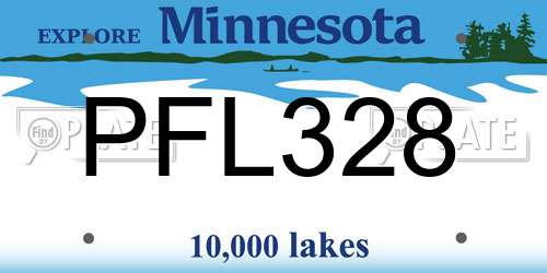 PFL328 Minnesota License Plate