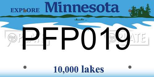 PFP019 Minnesota License Plate