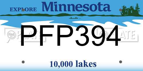 PFP394 Minnesota License Plate