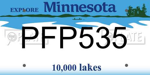 PFP535 Minnesota License Plate