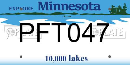 PFT047 Minnesota License Plate