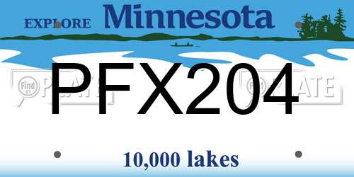 PFX204 Minnesota License Plate