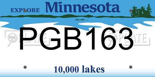 PGB163 Minnesota License Plate