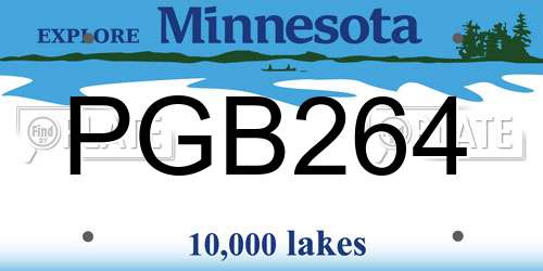 PGB264 Minnesota License Plate