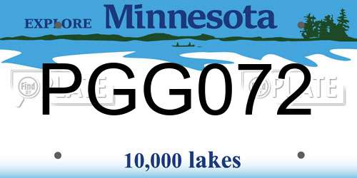 PGG072 Minnesota License Plate